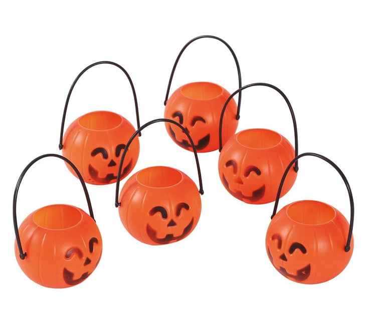 Halloween Pompoen Bakjes 7cm 6st van Fiestas Guirca koop je bij Partywinkel