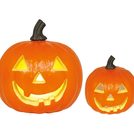 Halloween Pompoen Oranje Foam Met Licht 28cm van Fiestas Guirca koop je bij Partywinkel