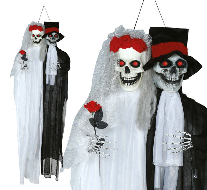 Halloween Pop Bruidspaar Met Licht En Geluid 1,85m van Fiestas Guirca koop je bij Partywinkel