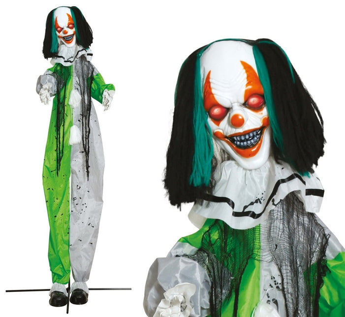 Halloween Pop Clown Met Licht, Geluid En Beweging 2,55m van Fiestas Guirca koop je bij Partywinkel