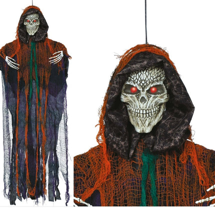 Halloween Pop Gekleurd Skelet Met Licht, Geluid En Beweging 1,2m - Partywinkel - 8434077248942