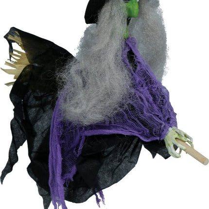 Halloween Pop Hangende Heks Met Bezem 44cm van Fiestas Guirca koop je bij Partywinkel