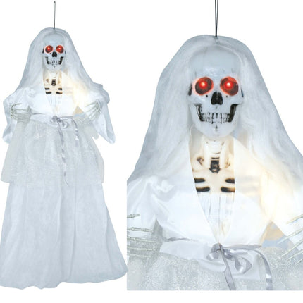 Halloween Pop Skelet Bruid Met Licht En Geluid 90cm - Partywinkel - 8434077248850