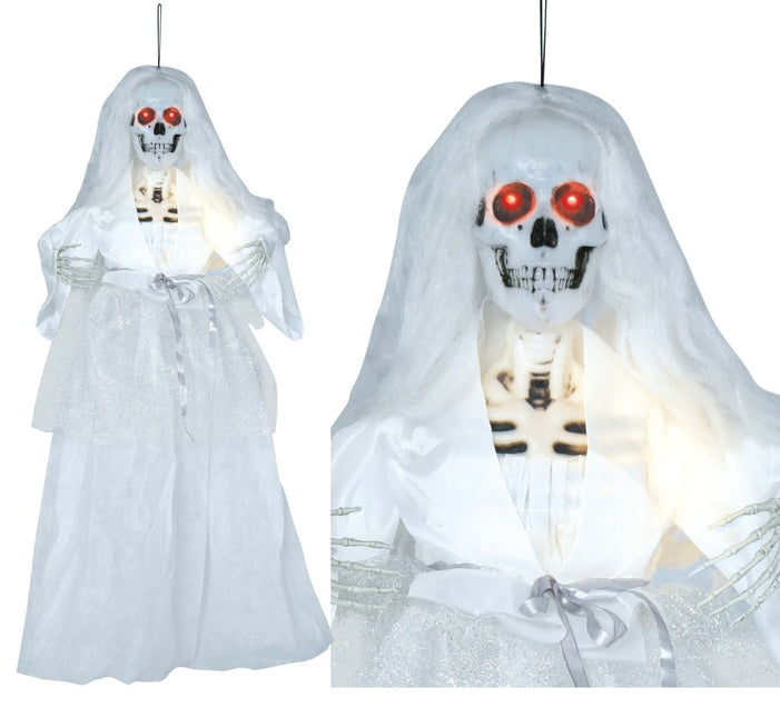 Halloween Pop Skelet Bruid Met Licht En Geluid 90cm - Partywinkel - 8434077248850