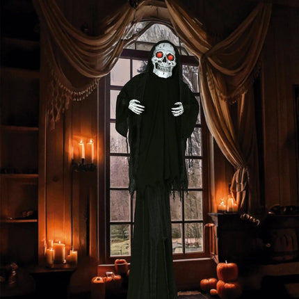 Halloween Pop Skelet Met Licht, Geluid En Beweging 2,6m van Fiestas Guirca koop je bij Partywinkel
