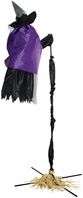 Halloween Pop Vliegende Heks Met Licht, Geluid En Beweging 2,25m van Fiestas Guirca koop je bij Partywinkel
