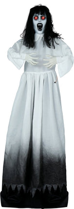 Halloween Pop Zombie Vrouw Met Licht, Geluid En Beweging 1,8m van Fiestas Guirca koop je bij Partywinkel