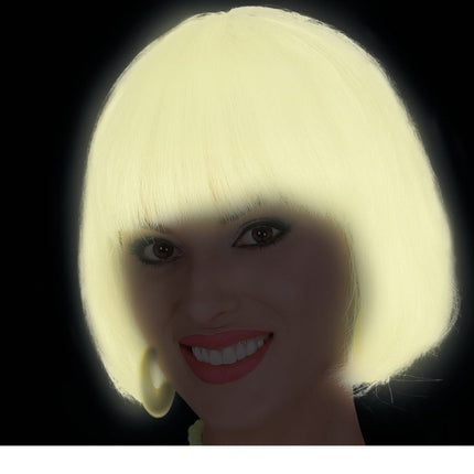 Halloween Pruik Bob Glow In The Dark van Fiestas Guirca koop je bij Partywinkel