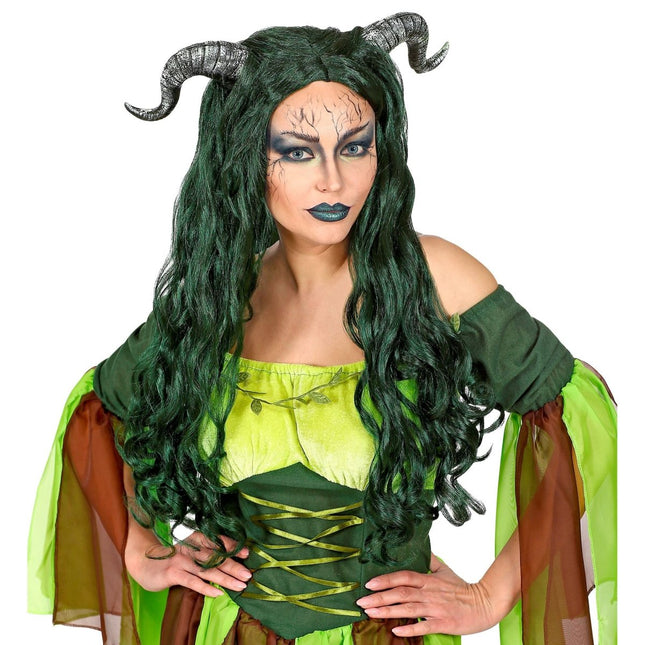 Halloween Pruik Groen Bosheks van Widmann koop je bij Partywinkel