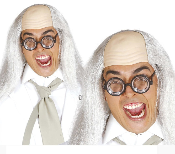 Halloween Pruik Half Kaal Grijs van Fiestas Guirca koop je bij Partywinkel