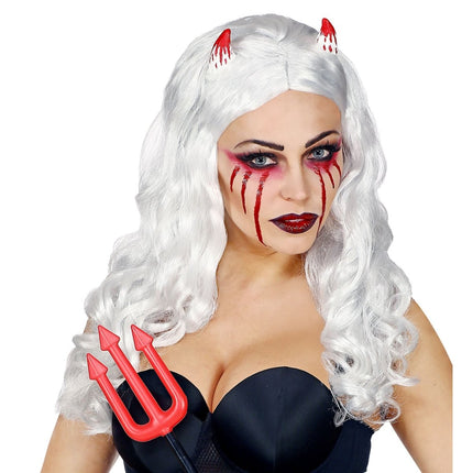 Halloween Pruik Wit Slag van Widmann koop je bij Partywinkel