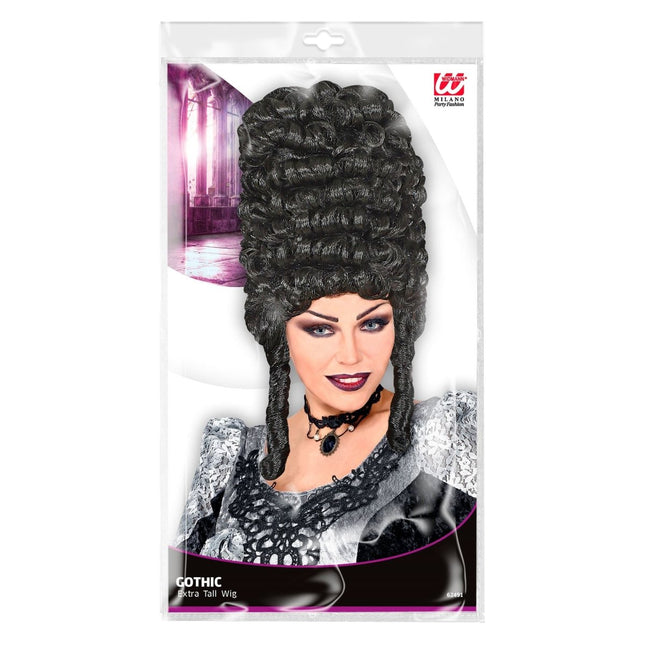 Halloween Pruik Zwart Gothic van Widmann koop je bij Partywinkel