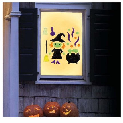 Halloween Raamdecoratie Heksen Ketel van Fiestas Guirca koop je bij Partywinkel