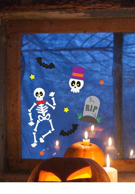 Halloween Raamsticker Skelet 25cm - Partywinkel - 8434077269053