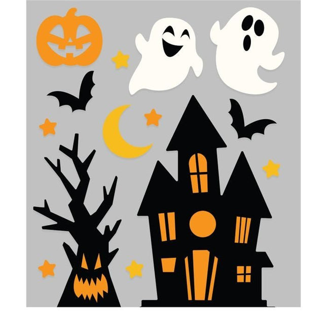 Halloween Raamsticker Zwart Oranje 25cm - Partywinkel - 8434077269077