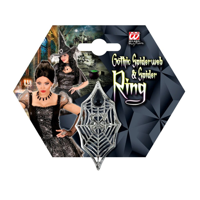 Halloween Ring Spinnenweb van Widmann koop je bij Partywinkel