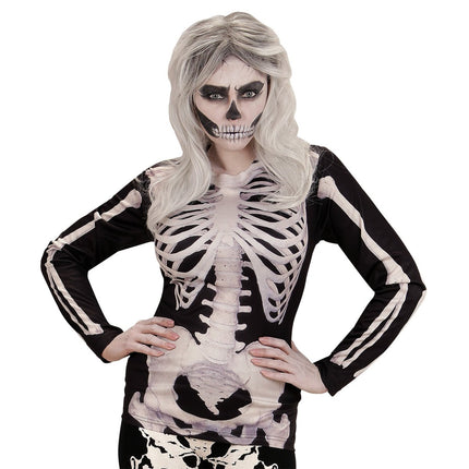 Halloween Shirt Dames Skelet van Widmann koop je bij Partywinkel
