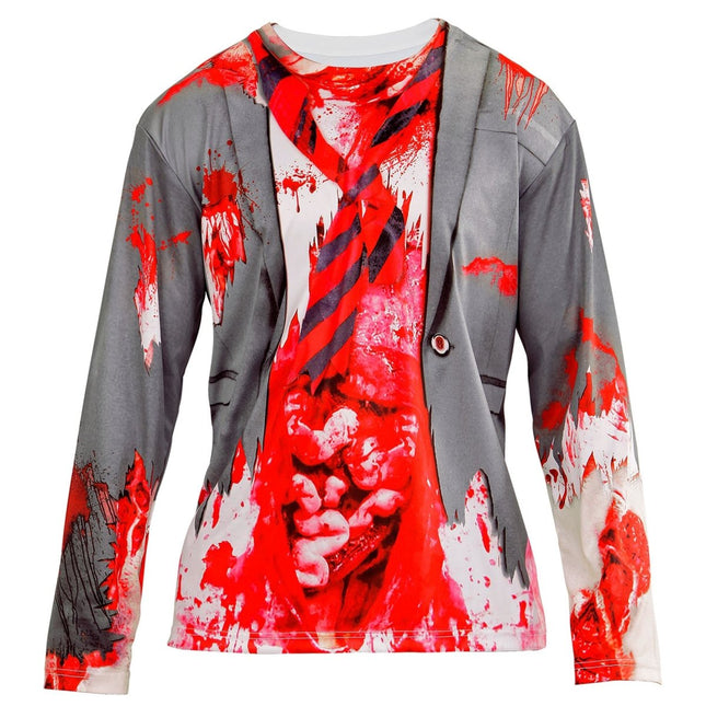Halloween Shirt Heren Zombie van Widmann koop je bij Partywinkel
