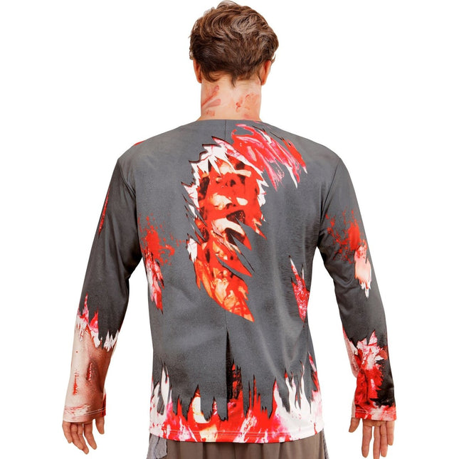 Halloween Shirt Heren Zombie van Widmann koop je bij Partywinkel