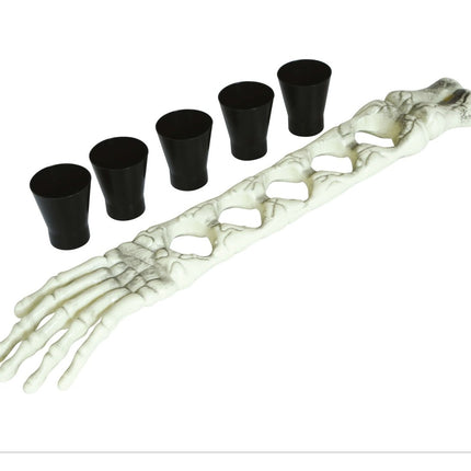 Halloween Shotglaasjes Skeletarm 50cm 5 delig - Partywinkel - 8434077269534
