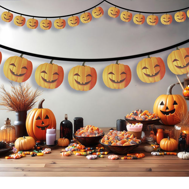 Halloween Slinger Pompoen 3m van Fiestas Guirca koop je bij Partywinkel