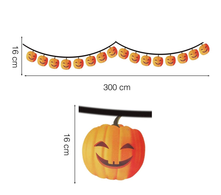 Halloween Slinger Pompoen 3m van Fiestas Guirca koop je bij Partywinkel