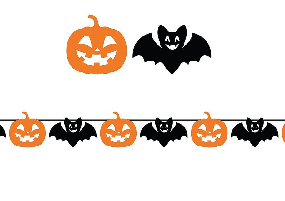 Halloween Slinger Zwart Oranje 3m - Partywinkel - 8434077267981