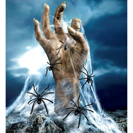 Halloween Spinnenweb Wit Met Spinnen van Widmann koop je bij Partywinkel