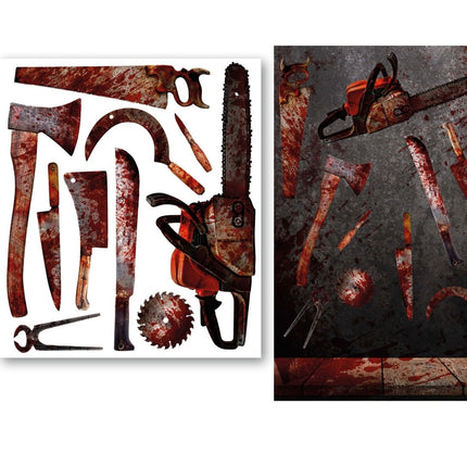 Halloween Stickers Bloederig Gereedschap 80cm - Partywinkel - 8434077261774