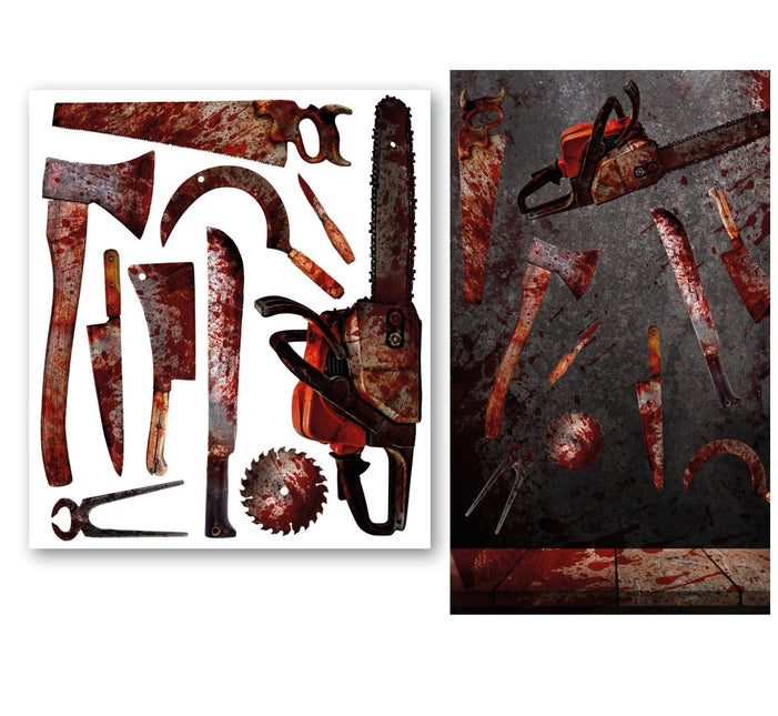Halloween Stickers Bloederig Gereedschap 80cm - Partywinkel - 8434077261774