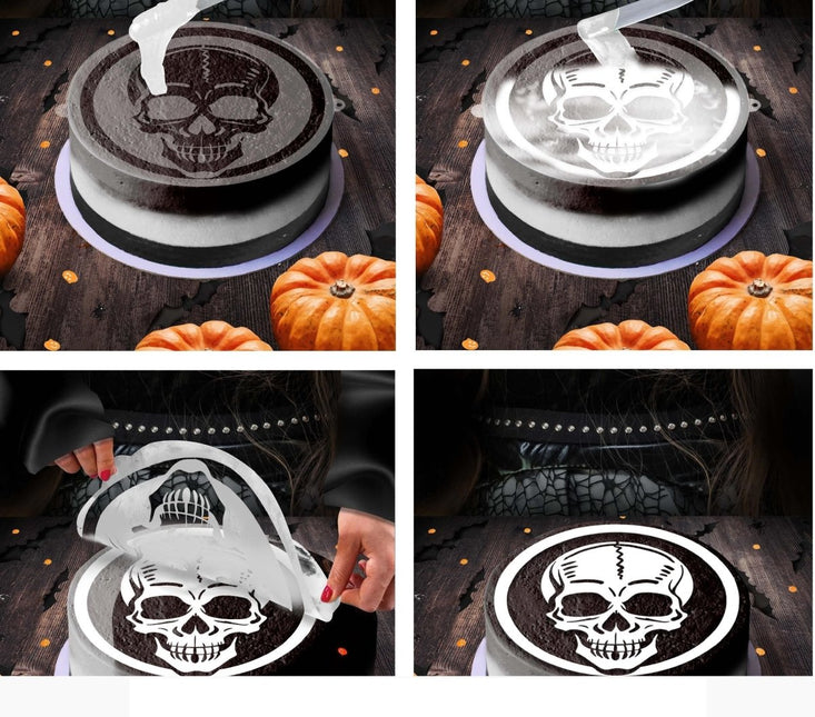 Halloween Taartsjabloon Schedel 25cm - Partywinkel - 8434077269695