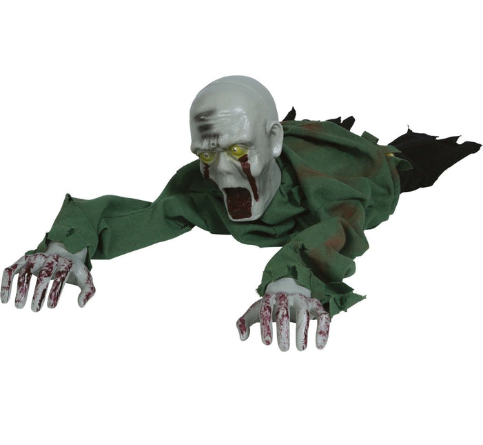 Halloween Tafeldecoratie Groen Kruipende Zombie 1,1m - Partywinkel - 8434077269398