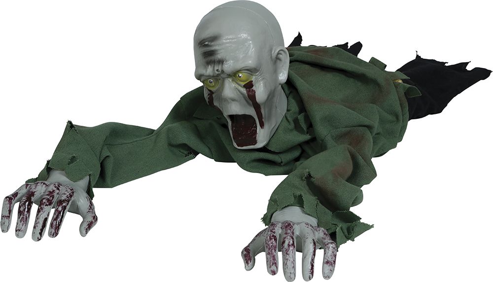 Halloween Tafeldecoratie Groen Kruipende Zombie 1,1m - Partywinkel - 8434077269398