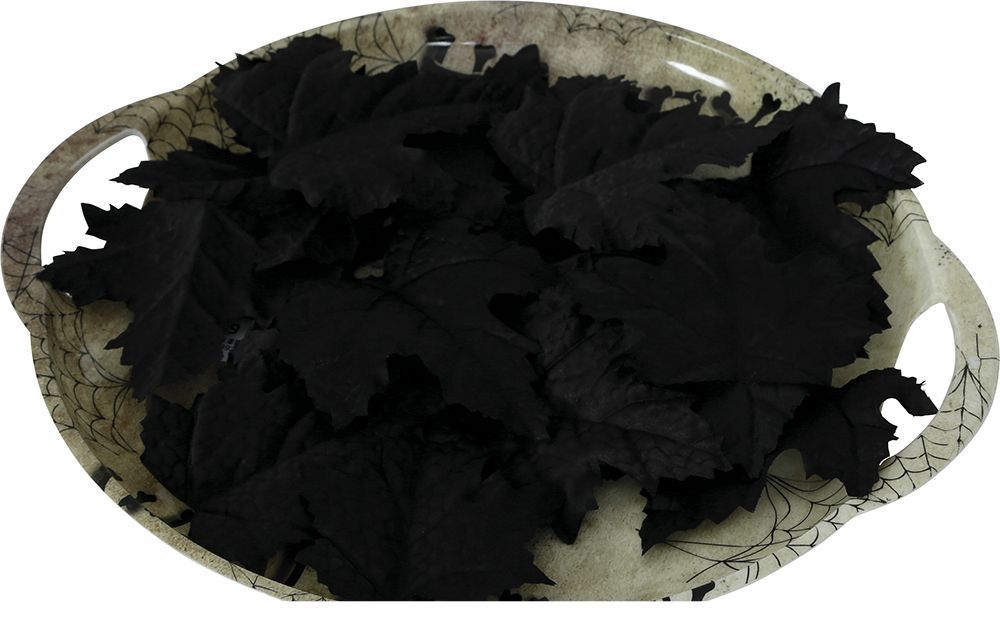 Halloween Tafeldecoratie Zwart Pompoen Bladeren 10cm 24st - Partywinkel - 8434077249741