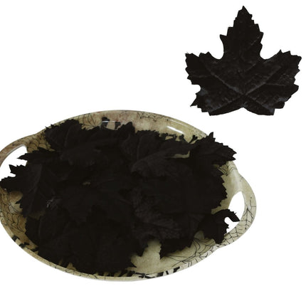 Halloween Tafeldecoratie Zwart Pompoen Bladeren 10cm 24st - Partywinkel - 8434077249741