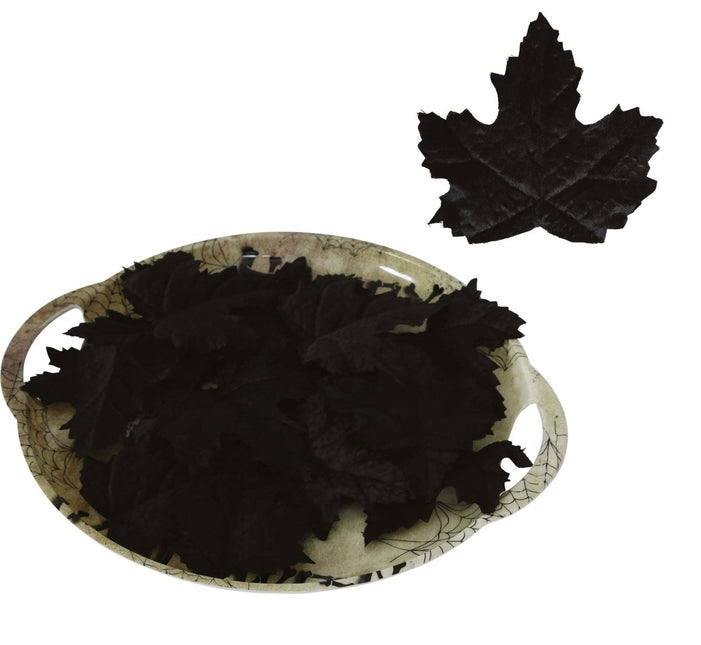 Halloween Tafeldecoratie Zwart Pompoen Bladeren 10cm 24st - Partywinkel - 8434077249741