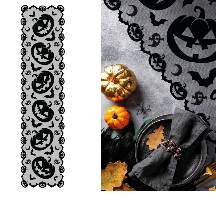 Halloween Tafelloper Pompoenen 2m - Partywinkel - 8434077268568