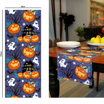 Halloween Tafelloper Pompoenen En Spoken 2,75m - Partywinkel - 8434077268995