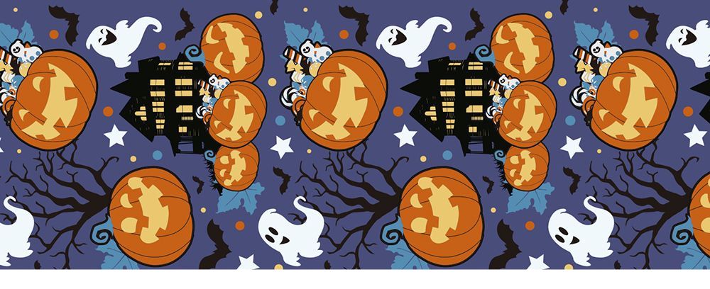 Halloween Tafelloper Pompoenen En Spoken 2,75m - Partywinkel - 8434077268995