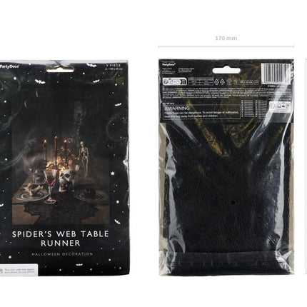 Halloween Tafelloper Spinnenweb 1,85m - Partywinkel - 5904555044647
