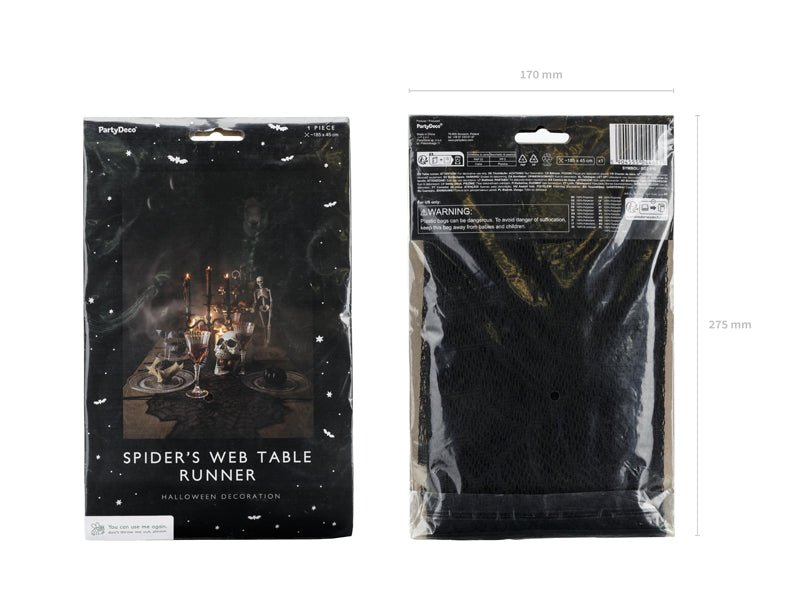 Halloween Tafelloper Spinnenweb 1,85m - Partywinkel - 5904555044647