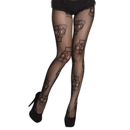 Halloween The Day Of The Dead Doodshoofd Panty van Boland koop je bij Partywinkel