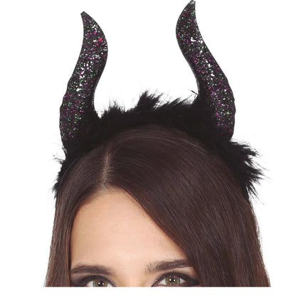 Halloween Tiara Glitter Hoorns van Fiestas Guirca koop je bij Partywinkel