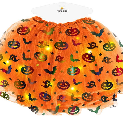 Halloween Tutu Oranje Dames 40cm - Partywinkel - 8434077190951