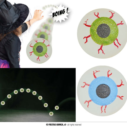 Halloween Uitdeelcadeautjes Oog Stuiterbal 5st - Partywinkel - 8434077190784