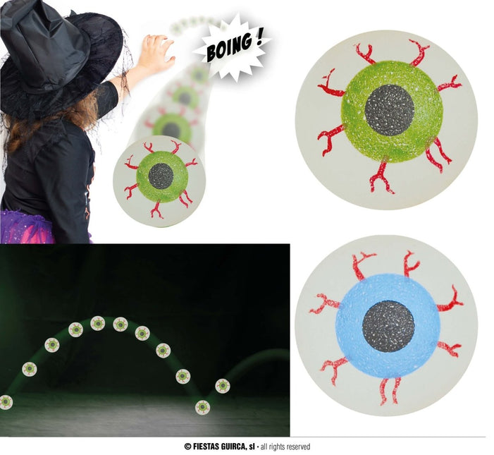 Halloween Uitdeelcadeautjes Oog Stuiterbal 5st - Partywinkel - 8434077190784