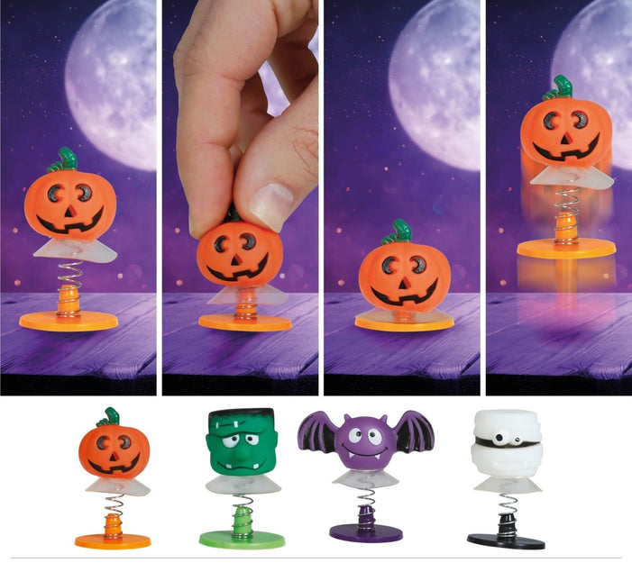 Halloween Uitdeelcadeautjes Springspeelgoed 4st - Partywinkel - 8434077269497