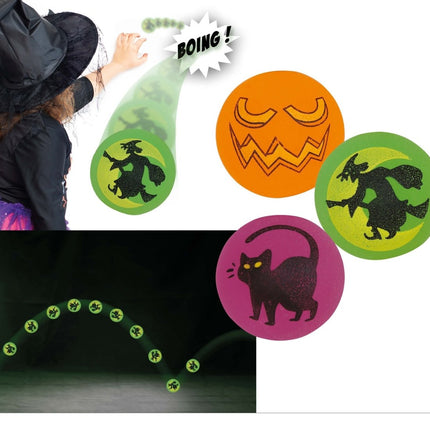 Halloween Uitdeelcadeautjes Stuiterbal 3st - Partywinkel - 8434077190807