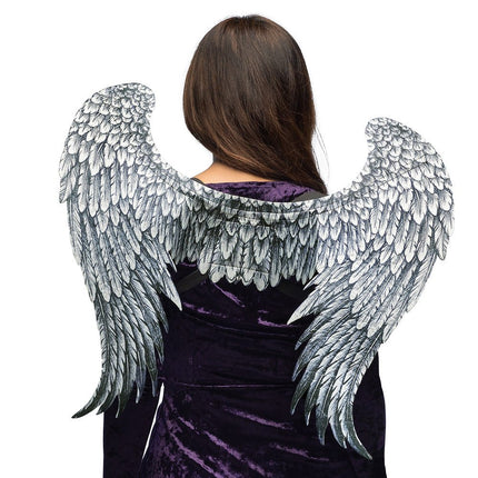 Halloween Vleugels Grijs Engel van Boland koop je bij Partywinkel