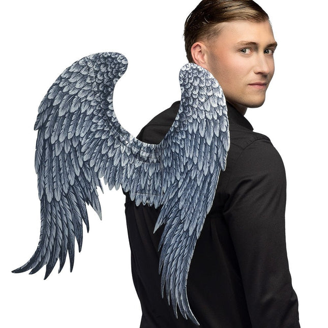 Halloween Vleugels Grijs Engel van Boland koop je bij Partywinkel